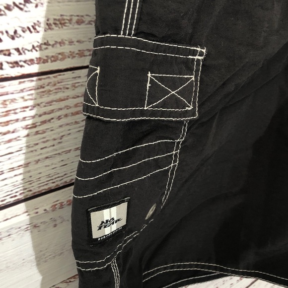 No Fear Black classic Men's Velcro fly & tie Board Shorts size 32 - Picture 3 of 9